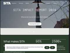 The website screenshot for https://www.sita.aero/