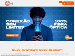 The website screenshot for https://kimnet.com.br