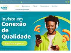 The website screenshot for https://iclicktelecom.com.br