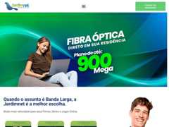 The website screenshot for http://www.provedorjardimnet.com.br