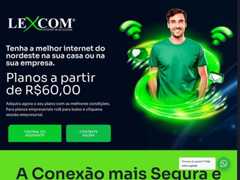 The website screenshot for http://www.lexcom.net.br
