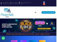 The website screenshot for https://fibernett.com.br/