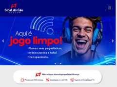 The website screenshot for https://www.sinaldoceu.com.br