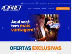 The website screenshot for https://cianetfibra.com.br/