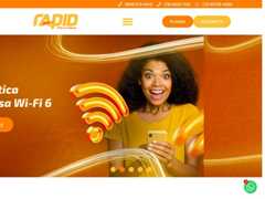 The website screenshot for https://rapidfibra.com.br
