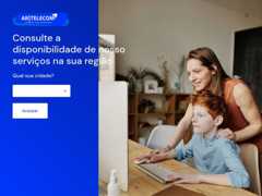 The website screenshot for https://artelecom.com.br