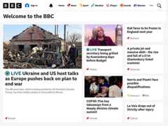The website screenshot for https://www.bbc.co.uk/