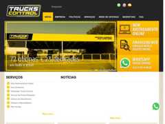 The website screenshot for http://www.truckscontrol.com.br