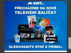 The website screenshot for http://www.m-soft.cz