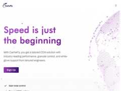 The website screenshot for http://www.cachefly.com