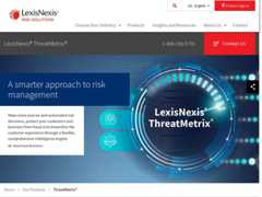 The website screenshot for http://threatmetrix.com