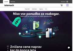 The website screenshot for http://www.telemach.si