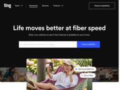 The website screenshot for https://ting.com/internet