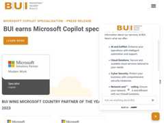 The website screenshot for https://www.bui.co.za