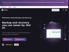 The website screenshot for https://www.redstor.com