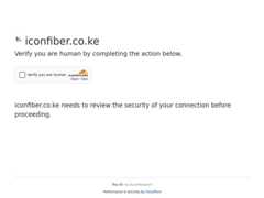 The website screenshot for https://iconfiber.co.ke