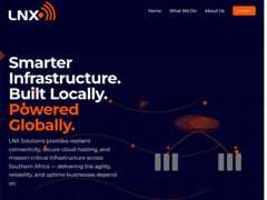The website screenshot for https://lnx-solutions.com