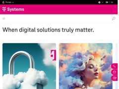 The website screenshot for https://www.t-systems.com/