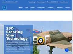 The website screenshot for https://39d.co.uk