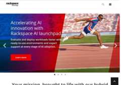 The website screenshot for http://rackspace.com