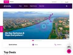 The website screenshot for https://www.sd.zain.com