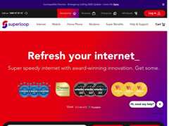 The website screenshot for http://www.superloop.com/