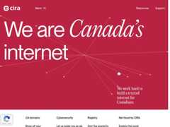 The website screenshot for http://cira.ca