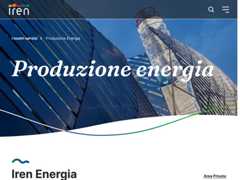 The website screenshot for https://www.gruppoiren.it/it/i-nostri-servizi/produzione-energia.html