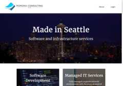 The website screenshot for https://www.pomonaconsulting.com