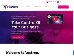 The website screenshot for http://www.vostron.com