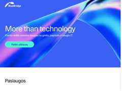The website screenshot for http://www.bluebridge.lt