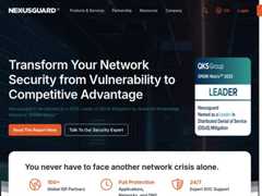 The website screenshot for https://www.nexusguard.com/