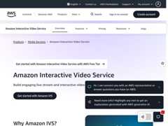 The website screenshot for https://aws.amazon.com/ivs/