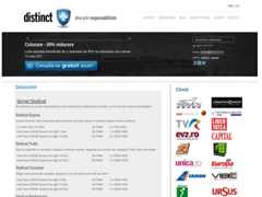 The website screenshot for http://www.distinct.ro