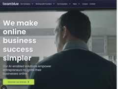 The website screenshot for https://team.blue
