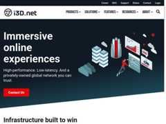 The website screenshot for https://www.i3d.net