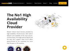 The website screenshot for https://massivegrid.com/