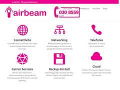 The website screenshot for https://www.airbeam.it/