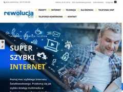 The website screenshot for http://www.rewolucja-net.pl