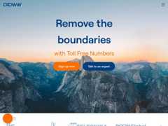 The website screenshot for https://didww.com