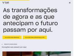 The website screenshot for http://www.vtal.com