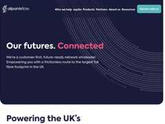 The website screenshot for https://allpointsfibre.uk