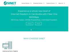 The website screenshot for https://www.sinet.com.kh