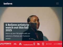 The website screenshot for http://www.believe.com