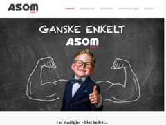 The website screenshot for https://www.asom-net.dk