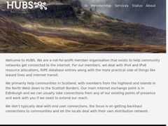 The website screenshot for https://hubs.net.uk/