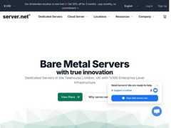 The website screenshot for https://server.net