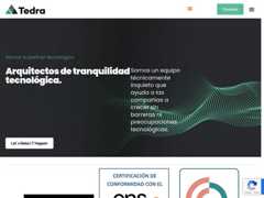 The website screenshot for https://www.tedra.com