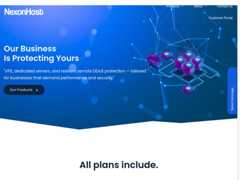 The website screenshot for https://nexonhost.com