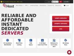 The website screenshot for https://gthost.com/